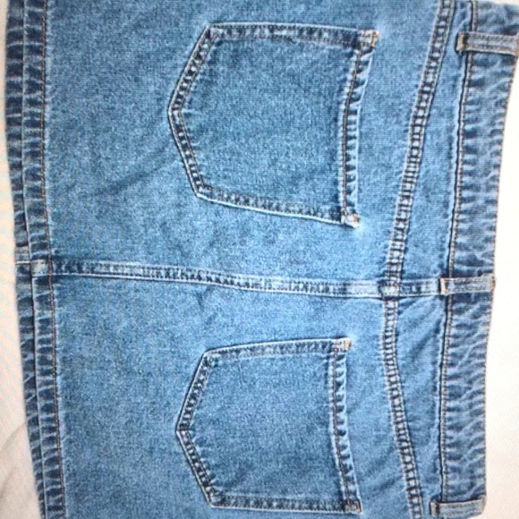 Forever 21 Y2K lace up denim mini skirt medium blue wash - Picture 4 of 5